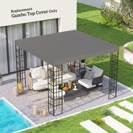 3 x 3m Gazebo Replacement Canopy Top 3 Piece - Grey
