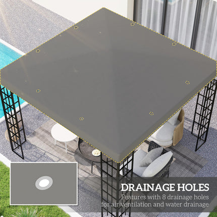 3 x 3m Gazebo Replacement Canopy Top 3 Piece - Grey