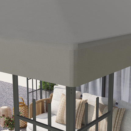 3 x 3m Gazebo Replacement Canopy Top 3 Piece - Grey