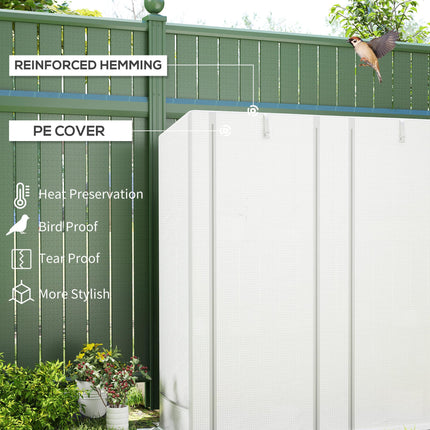 Three-Tier Mini Greenhouse with Zipped Door and Weatherproof Cover - White