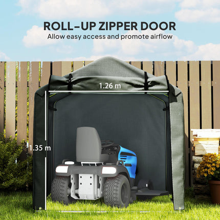 Garden Storage Tent 2.2x1.6m Waterproof UV-Resistant with Roll-Up Door - Dark Grey