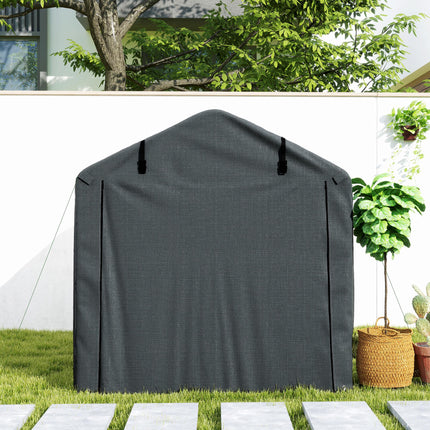 Garden Storage Tent 2.2x1.6m Waterproof UV-Resistant with Roll-Up Door - Dark Grey