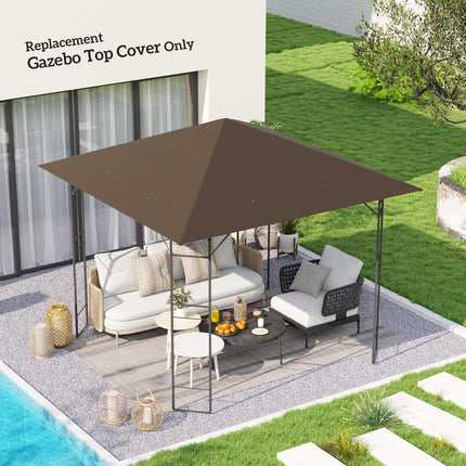 3 x 3(m) Gazebo Canopy Replacement Cover, Garden Gazebo Roof Replacement with Dr