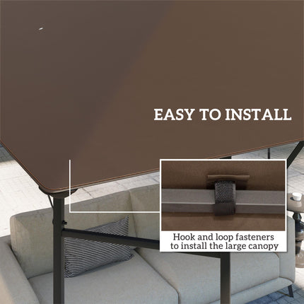 3 x 3(m) Gazebo Canopy Replacement Cover, Garden Gazebo Roof Replacement with Dr