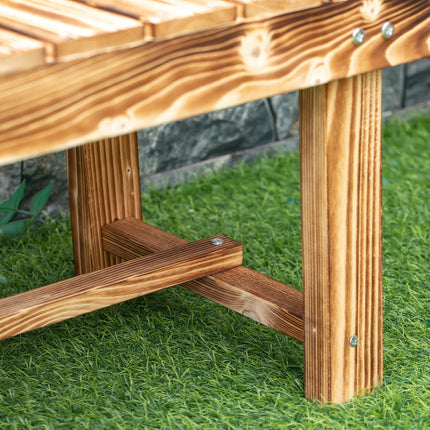 5-Piece 2-Seater Fir Wood Garden Bench Set 110x38x35cm - Carbonised