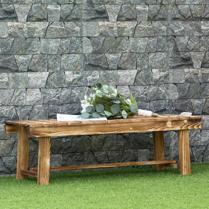 3-Piece 2-Seater Fir Wood Garden Bench Set 110L x 38W x 35Hcm - Carbonised