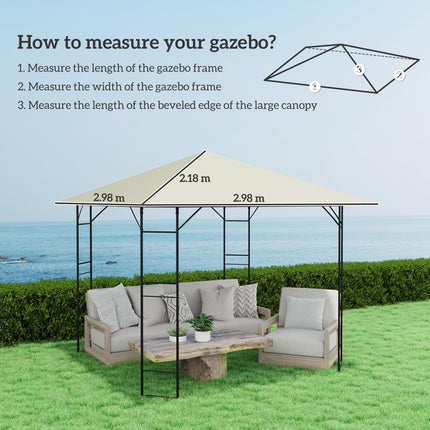3 x 3 Metre Gazebo Canopy Replacement Set UPF30+ - Cream