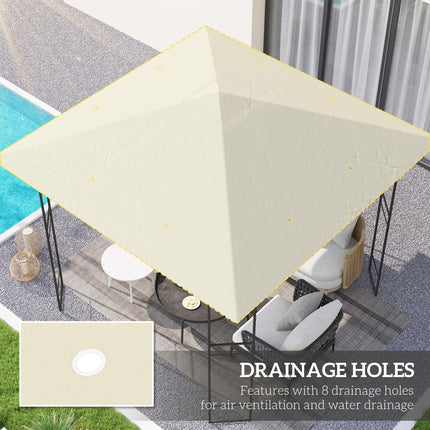 3 x 3 Metre Gazebo Canopy Replacement Set UPF30+ - Cream