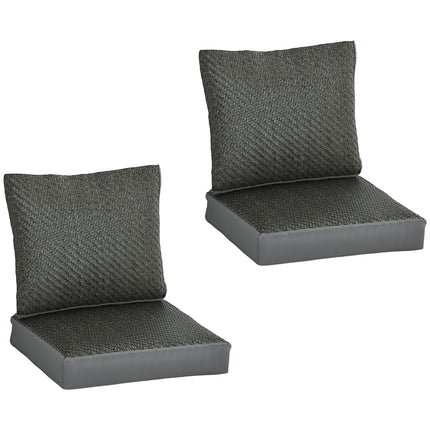 4 Pieces Outdoor Seat Cushions with Backrest, Fabric and PE Rattan Cover, Water