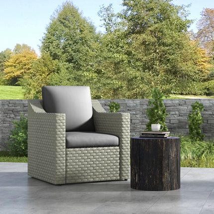 4 Pieces Outdoor Seat Cushions with Backrest, Fabric and PE Rattan Cover, Water