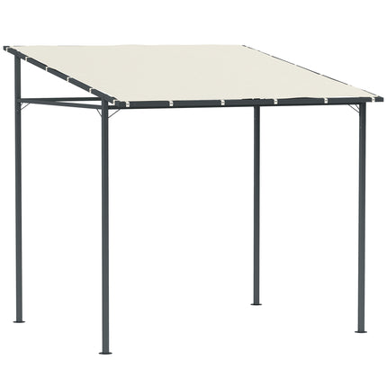 Wall Mounted Pergola Gazebo with PA Coated Fabric - Cream White