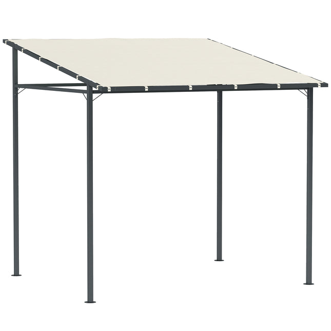 Wall Mounted Pergola Gazebo with PA Coated Fabric - Cream White