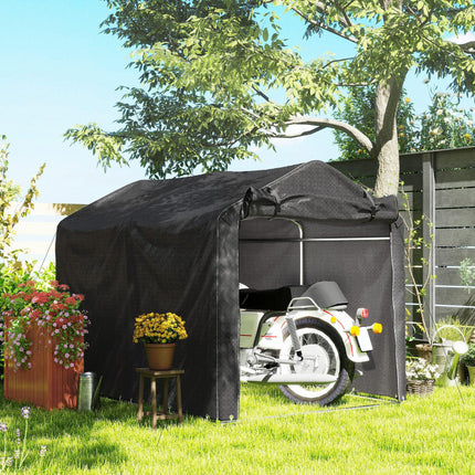 Garden Storage Tent with Roll-Up Door Waterproof Shelter - Black