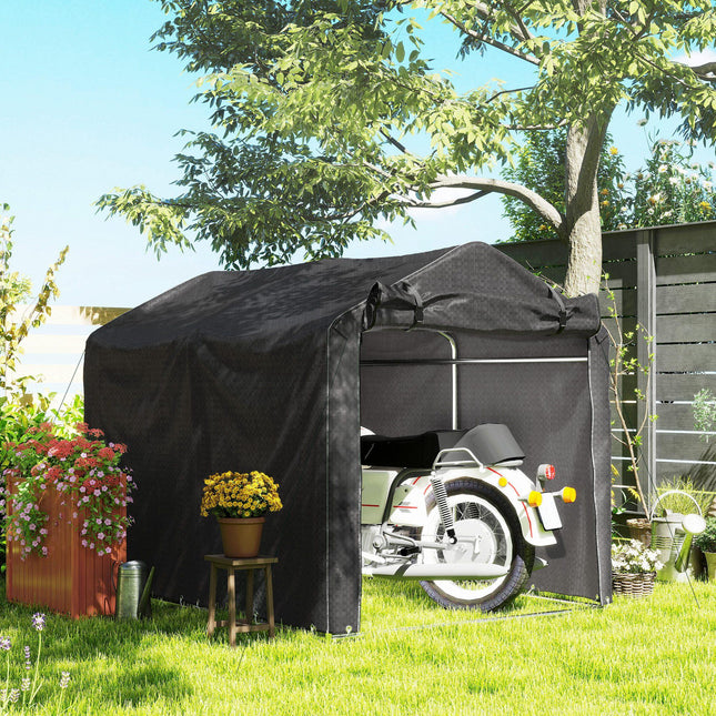 Garden Storage Tent with Roll-Up Door Waterproof Shelter - Black