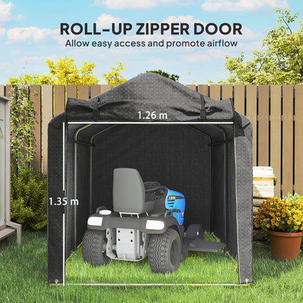 Garden Storage Tent with Roll-Up Door Waterproof Shelter - Black