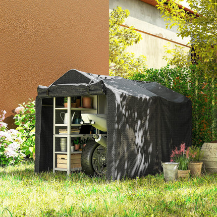 Garden Storage Tent with Roll-Up Door Waterproof Shelter - Black
