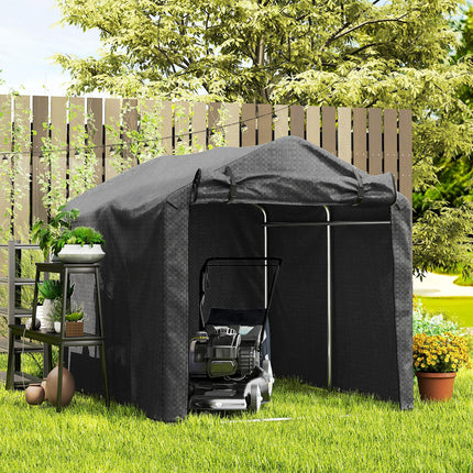 Garden Storage Tent with Roll-Up Door Waterproof Shelter - Black