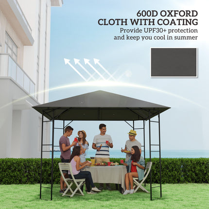 3 Piece 3x3m Gazebo Canopy Replacement Cover Water Resistant PVC - Grey