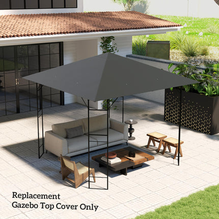 3 Piece 3x3m Gazebo Canopy Replacement Cover Water Resistant PVC - Grey