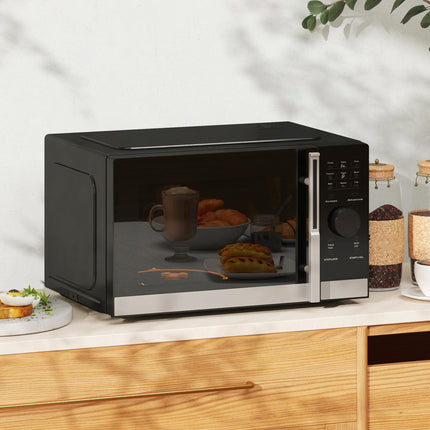 23L 800W Microwave Oven, Digital Solo Microwave with 10 Power Levels, Automatic