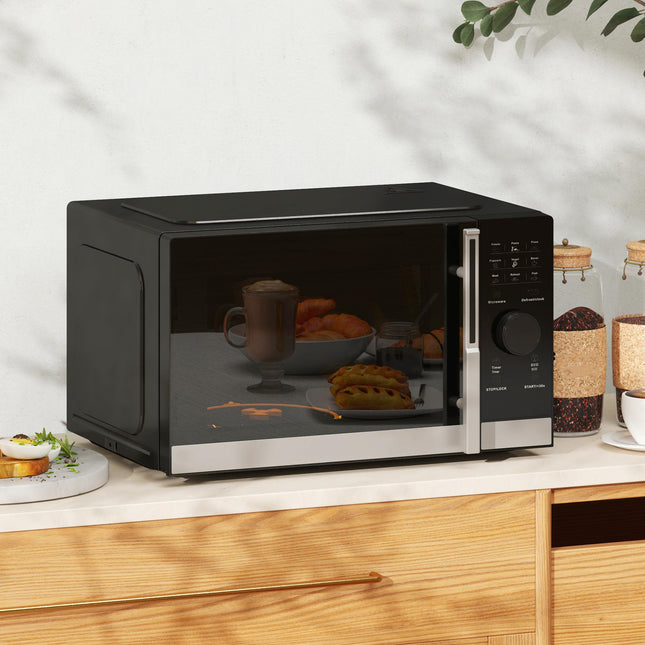 23L 800W Microwave Oven, Digital Solo Microwave with 10 Power Levels, Automatic