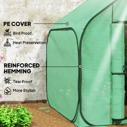 150 x 148cm Pop-Up Greenhouse with 140g/m² Plastic Cover - Green