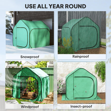 150 x 148cm Pop-Up Greenhouse with 140g/m² Plastic Cover - Green