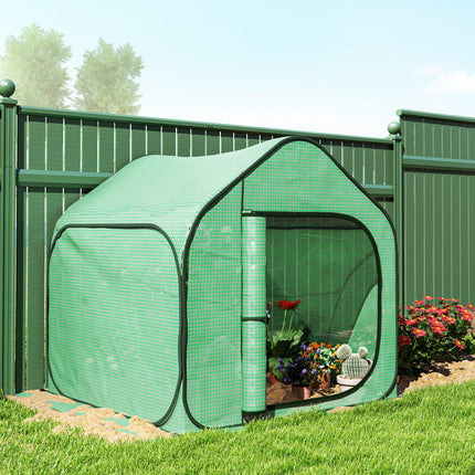 150 x 148cm Pop-Up Greenhouse with 140g/m² Plastic Cover - Green