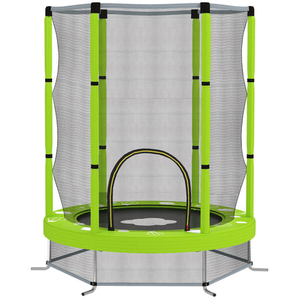 4.6ft Toddler Trampoline w/ Safety Enclosure Net, for Indoor Outdoor Use, Ages 3-6 Years, Green