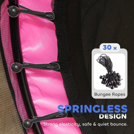4.6FT Toddler Trampoline with Safety Enclosure Net for Ages 3-6 Years - Pink Sun Pattern