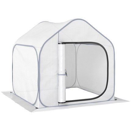 Portable Pop-Up Greenhouse 150 x 148cm with Plastic Cover - White