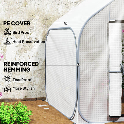 Portable Pop-Up Greenhouse 150 x 148cm with Plastic Cover - White