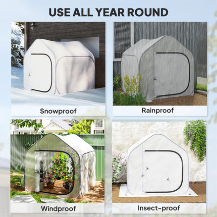 Portable Pop-Up Greenhouse 150 x 148cm with Plastic Cover - White