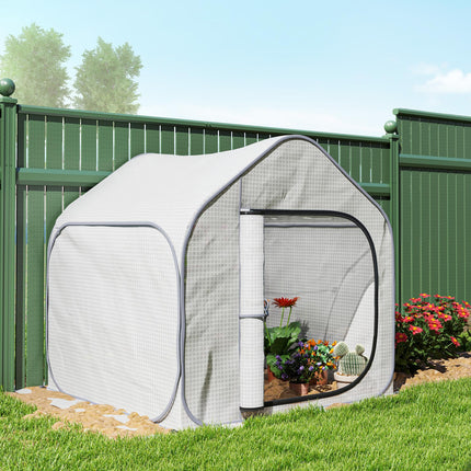 Portable Pop-Up Greenhouse 150 x 148cm with Plastic Cover - White