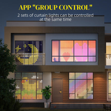 Smart LED Curtain Fairy Lights 3x3m 400 RGBIC LEDs with Remote & App Control - Colour Changing