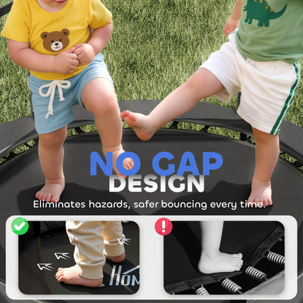 4.6FT/55" Kids Trampoline with Safety Enclosure for Ages 3-10, Indoor Outdoor Use - Black