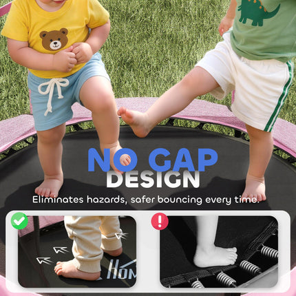 4.6FT Kids Trampoline with Safety Enclosure for Ages 3-10, Indoor Outdoor Use - Pink