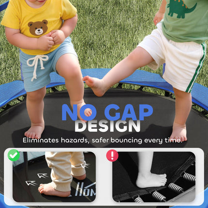 4.6FT/55" Kids Trampoline with Safety Enclosure for Ages 3-10, Indoor Outdoor Use - Blue