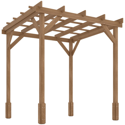 2 x 2 m Wooden Pergola Kit, Decorative Garden Gazebo Shelter with Stable Structu