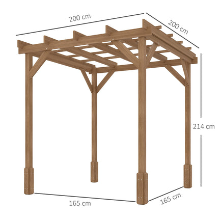 2 x 2 m Wooden Pergola Kit, Decorative Garden Gazebo Shelter with Stable Structu