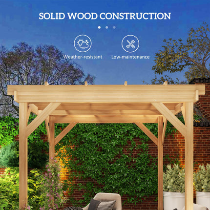 2 x 2 m Wooden Pergola Kit, Decorative Garden Gazebo Shelter with Stable Structu