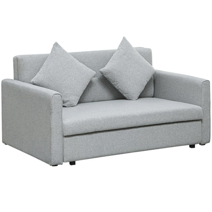 2 Seater Sofa Bed with Hidden Storage, Pull Out Convertible Bed Settee, Modern L