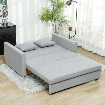 2 Seater Sofa Bed with Hidden Storage, Pull Out Convertible Bed Settee, Modern L