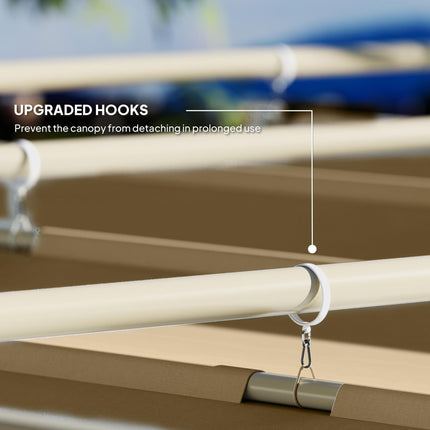 3 x 3 Metre Garden Pergola Kit with Retractable UPF30+ Canopy - Khaki