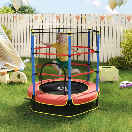 Kids Trampoline with Safety Net for Ages 3-10 Years - Blue, Red & Black