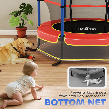 Kids Trampoline with Safety Net for Ages 3-10 Years - Blue, Red & Black