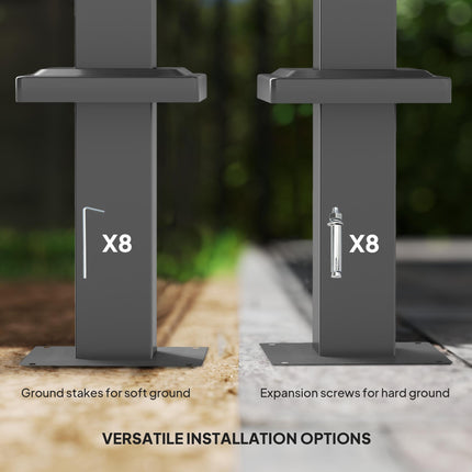 3 x 3 Metre Garden Pergola Kit with Retractable UPF30 Canopy - Grey