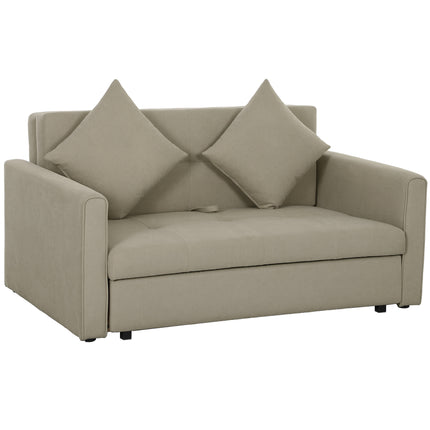 2 Seater Sofa Bed with Hidden Storage, Pull Out Convertible Bed Settee, Modern S