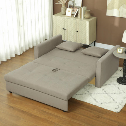 2 Seater Sofa Bed with Hidden Storage, Pull Out Convertible Bed Settee, Modern S