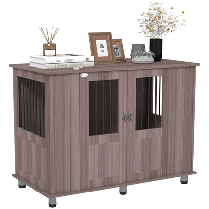 Medium & Large Dog Crate Table with Magnetic Door for Indoor Use - Purple